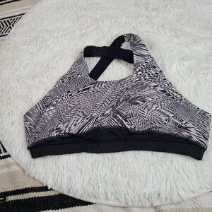 361 Women Sport Bra Size S Wireless Lined Gray Black One Degree Beyond